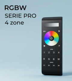 Controller RGBW Touch Programmabile con Telecomando Slider e Ruota a 4 Zone + 4 Scenari - Con Centraline