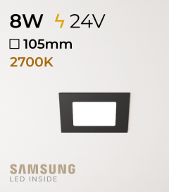 Faretto da Incasso Quadrato Slim Nero 8W LUCE CALDA - LED Samsung