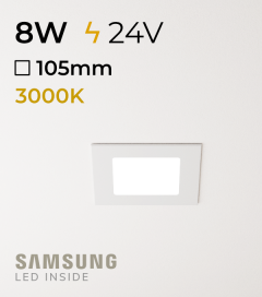 Faretto da Incasso Quadrato Slim 8W BIANCO CALDO - Downlight - LED Samsung