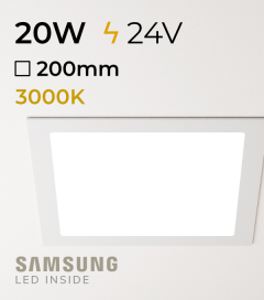 Faretto da Incasso Quadrato Slim 20W BIANCO CALDO - Downlight - LED Samsung