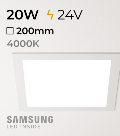 Faretto da Incasso Quadrato Slim 20W BIANCO NATURALE - Downlight - LED Samsung