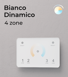 Controller Bianco Dinamico Touch da Parete - 4 Zone + Centraline