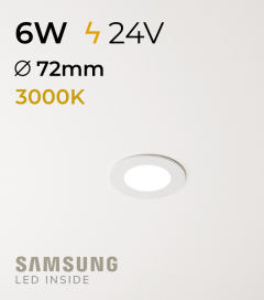 Faretto da Incasso Rotondo Slim 6W BIANCO CALDO - Downlight - LED Samsung