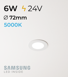 Faretto da Incasso Rotondo Slim 6W BIANCO FREDDO - Downlight - LED Samsung