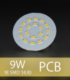 Scheda PCB 18 LED SMD 5630 SAMSUNG - Bianco Caldo