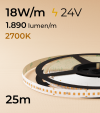  Bobina da 25m Striscia LED 2835 "ECO NEW" - 18W/m - SMD2835 168 LED/m - Luce Calda - 2700K
