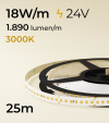  Bobina da 25m Striscia LED 2835 "ECO NEW" - 18W/m - SMD2835 168 LED/m - Bianco CALDO - 3000K