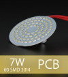 Scheda PCB 60 LED SMD 3014 - Bianco Caldo