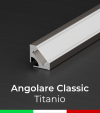 Profilo Angolare in Alluminio 45° Design Classic per Strisce LED - Ossidato TITANIO