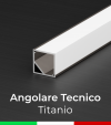 Profilo in alluminio angolare 45° Design Tecnico per Strisce LED - Ossidato TITANIO