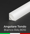 Profilo in alluminio angolare 45° Design Tondo per Strisce LED - Verniciato BIANCO