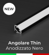 Profilo in Alluminio angolare "Thin" per Strisce LED - Anodizzato Nero