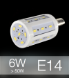 Lampadina LED CORN 6W E14 (60W) -  Bianco Naturale