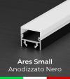 Profilo in Alluminio "Ares Small" per Strisce LED - Anodizzato Nero