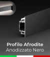 Profilo in Alluminio da Parete "Afrodite" per Strisce LED - Anodizzato Nero
