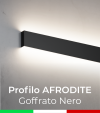 Profilo in Alluminio da Parete "Afrodite" per Strisce LED - Verniciato Nero RAL9005 Goffrato