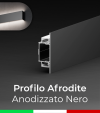 Profilo in Alluminio da Parete "Afrodite" per Strisce LED - Anodizzato Nero