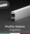 Profilo in Alluminio da Sospensione "Selene" per Strisce LED - Anodizzato Argento