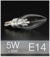 Lampadina LED  E14 4W Candela con base in ALLUMINIO - Bianco NATURALE