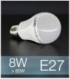 Lampadina LED  E27 8W Globe - Bianco FREDDO