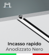 Profilo in Alluminio da Incasso Rapido nel Cartongesso per Strisce LED - Ossidato NERO