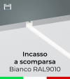 Profilo in Alluminio da Incasso a Scomparsa nel Cartongesso per Strisce LED - Verniciato BIANCO RAL9010