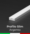 Profilo Piatto in Alluminio SLIM per Strisce LED - Argento