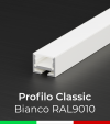Profilo in Alluminio Piatto Design Classic per Strisce LED - Verniciato BIANCO
