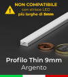 Profilo in Alluminio "THIN" per Strisce LED - Ossidato ARGENTO 