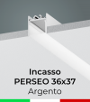 Profilo in Alluminio da Incasso "Perseo" 36x37mm per Strisce LED - Anodizzato Argento