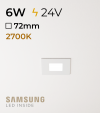 Faretto da Incasso Quadrato Slim 6W LUCE CALDA - Downlight - LED Samsung