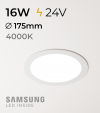 Faretto da Incasso Rotondo Slim 16W BIANCO NATURALE - Downlight - LED Samsung