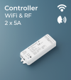 Centralina Ricevente 2 canali x 5A - Funzione Dimmer e Bianco Dinamico - RF, Wi-Fi e Comandi Vocali